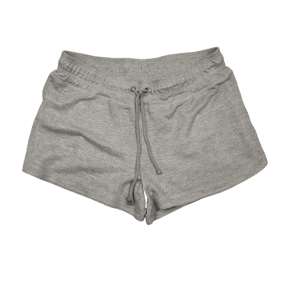 Harmony & Balance Shorts Women Large Gray Drawstring Heathered Knit Cotton Blend